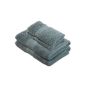 Pinzon 550g / m2 Lot towel 100% Cotton Eucalyptus Green, 2 Bath towels (70x140) + 2 towels (50x100) (Kitchen)