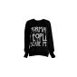 Mark Fashion - Women 'Normal People Scare Me' Print Fleece Hoodie Sweatshirt Top - 7 colors - Size 36-42 (ML (40-42), Black) (Clothing)