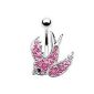 Navel Piercing Swallow Gems (Pink) (Jewelry)