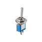 Subminiature Toggle Switch, ON-OFF, 2 pins, blue housing (electronics)