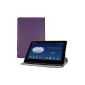 kwmobile® LEATHER 360 premium for Asus Memo Pad 10 ME102A Purple with practical support function and Auto Sleep / Wake Up (Electronics)