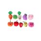 10pcs Finger Puppets Fruits Vegetables in Velvet (Toy)