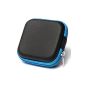 ELEGIANT Blue Square Simple Design Headphone Bag Protective Skin Cover Case For Headphones Cables coin or other small objects (electronics)