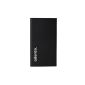 Adento Power Bank portable USB battery 6500 mAh External Battery for iPad, iPod, iPhone, Galaxy Tab, Nexus, lightning-fast charger for all devices with a USB port, mobile battery on the go in black (Wireless Phone Accessory)