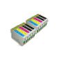 10 Compatible Ink Cartridges for Epson Stylus SX218 - Cyan / Magenta / Yellow / Black- With Chip (Office Supplies)