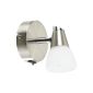 Reality lights R8811-07 Halogen wall spot, incl. 1x G9, with swivel, in satin nickel, glass in white (household goods)