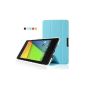 IVSO Smart Cover Leather Folio Case Folio Case Cover with Stand & Auto Sleep and Wake UP function for Google Nexus 7 2 / Nexus 7 FHD 2nd Gen.  2013 Version Tablet PC (For Google Nexus 7 2, Blue) (Electronics)