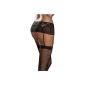 Holder Sexy Suspender Lace G-String and Stockings black mesh (Clothing)