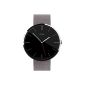 Motorola Moto 360 SmartWatch (bright stainless steel case with gray leather strap) (Accessories)