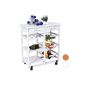 Songmics® kitchen trolley trolley 76 x 67 x 37 cm color choice: white / honey yellow wooden drawers with countertop