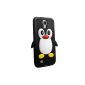 OnlineBestDigital - Penguin Art 3D Silicone Case / Case Cover / Protective Case for Samsung Galaxy S4 - Black (Wireless Phone Accessory)