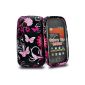 Master Accessory Silicone Case for Samsung Galaxy Gio S5660 Pink / Purple Butterfly Flowers (Accessory)