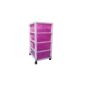Order in the office, home & game room!  Multifunctional trolley with four equally sized drawers.  Drawers in upbeat Violet!  With four leichtängigen roles - SUPER!