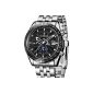 Alienwork IK multifunctional automatic mechanical watch black stainless steel silver 98211G-02 (Watch)