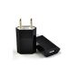 Power adapter with USB (5V / 1A) - for fast and safe load - / OKCS in black (Electronics)