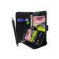 Case Cover Leather Wallet Case Black for PEN WIKO RAINBOW + FREE!  (Electronic devices)