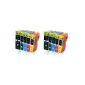 10 x XL ink cartridges compatible with CHIP & level indicator Canon, Black Cyan Yellow Magenta - complete set 2 x Cartridge (electronics)