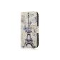 YOKIRIN Samsung Galaxy S5 Mini SV mini Eiffel Tower and butterfly Design Black Flip Cover Leather Wallet Case Folio Cover Case Cover Cell Phone Shell Shell Back Cover in BookStyle card slots with Stand Function credit (Wireless Phone Accessory)