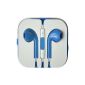 Swees® apple earbuds in-ear headphones headset with microphone and remote control (remote) 3.5mm for Apple iPhone 5, 4, 4S, iPod, iPad 2, 3, 4, Mini - Blue (Electronics)