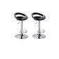 Duhome 0051 Set of 2 swivel bar stools in Black plastic
