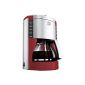 Melitta M 652-050304 Look de Luxe coffee filter machine -Aromaselector -Tropfstopp red / silver (household goods)