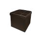 SoBuy FSS27-KA XXL 48x48x48cm, Safe Storage, Cube Dice Pouf Folding Stool Box, Seat Upholstered, Café (Cuisine)