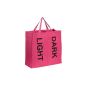 Premier Housewares 1901085 laundry bin with 2 compartments, Polyester, Pink with black inscription (household goods)