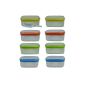 Viva housewares - 8 freezer tins / Frischhaltedosen 0.65 liters - assorted colors / 14,5x14,5x5,5cm - including a shovel (household goods).