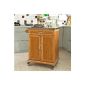 SoBuy luxury kitchen trolley made of high quality bamboo with Edelstahltop, kitchen cabinet, kitchen island B66xT46XH90cm FKW13-N
