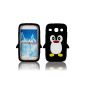 Samsung Galaxy Core Plus Duo silicone PENGUIN BLACK DESIGN protective shell mobile phone Case Flip Case Cover smartphone bumper thematys® (Electronics)