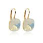 Earrings with SWAROVSKI ELEMENTS - Color Gold - White Opal - in case - Made in Germany (jewelry)