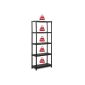Plastic boltless shelving storage rack storage shelves Workshop Shelf Shelf 125kg - dimensions: 176 x 75 x 32 cm Capacity: 5 x 25 kg