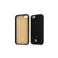 Jisoncase® + REAL + leather bag [not Flipcase / Flip Cover] Case Cover Shell Protector Cases EUTI Handyhülle Real Leather Protector Mobile Phone Case Accessories for Apple iPhone 5 iPhone 5s leather genuine leather Easy style gorgeous color black JS i5S-09O10 (Electronics)