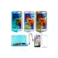 ebestStar ® - Samsung Galaxy S5 accessory kit G900 G900F SM-SM-G900H - Lot x3 Case Cover Wallet Case Silicone Gel Transparent colors, Black and Blue + 3 films + 1 Mini Stylus Touch Pen (Electronics)