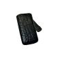 Original Suncase genuine leather bag (flap with retreat function) for Doro PhoneEasy 410gsm in croco-black (Accessories)