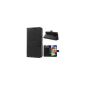 imoxx - Cover / Folio Case for Wiko sunset grained black + 1 pen (Electronics)