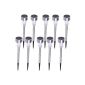 Solar Light - Set of 10 - 36cm stainless steel with ground spike - 10 pieces