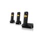 Philips D2153B / FR Phone 3 Trio fixed wireless handsets with voicemail and speaker Black (Electronics)