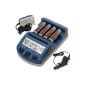 Technoline BC-1000 Battery Charger blue and 12V car charger (electronic)