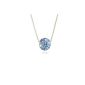 SilberDream flicker Jewelry Set - 925 Sterling Silver Chain Beads and Swarovski crystals Shiny blue GSS021 (Jewelry)