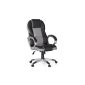 AMSTYLE executive chair RACE leather look gray / black office chair with synchronized mechanism