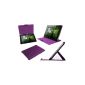 NAVITECH - Leather Protective Case with Adjustable Stand bycast purple & anti-reverberations Screen Protector for Acer Aspire ICONIA TAB A510 (Electronics)