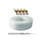 130dB 15m coaxial cables SAT HQ-135 PRO 4-way shielded for DVB-S / S2 DVB-C and DVB-T systems BK + 4 plated F connectors film for free (electronic)