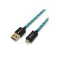 FRiEQ® Fil data braided cotton high speed - USB 2.0 Cable Male A / Micro B 1.8 meters (Wireless Phone Accessory)