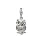 Silver Dream Charm owl with white zirconias 925 sterling silver charms pendants for bracelet chain earring FC725W (jewelry)