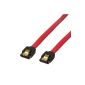 BIGtec 0.2m HDD SATA cable red 1,5GBs / 3GBs / 6GBs (SATA L-Type on L-Type) 20cm SATA S-ATA cable, gold-plated, straight / straight, SATA 6Gb / s Serial ATA cables, connectors with gold-plated lock for improved tensile strength (Electronics)
