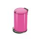 Hailo 0516-629 Design pedal waste bin Trento® TOPdesign 16, pink (household goods)