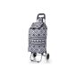Hoppa 47litre lightweight bag folding shopping trolley on wheels (black Aztec) (Shoes)