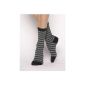 BLEUFORÊT - Cashmere Wool Striped Socks - Anthracite Striped, One Size (Clothing)