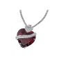 Vaquetas Ladies Collier Heart ruby ​​zirconia white 925 sterling silver 45 cm Fa C2606S (jewelry)